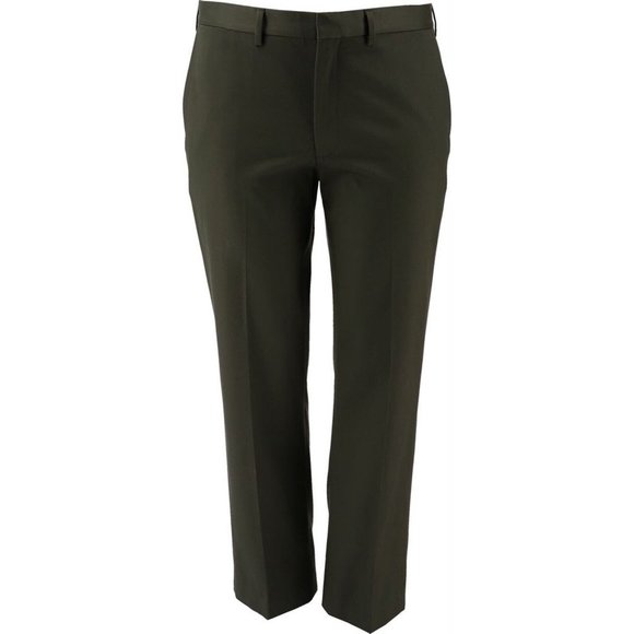 NWT LANDS' END TRADITIONAL FIT NO IRON TWILL DRESS PANTS DARK OLIVE GREEN 31 - Picture 1 of 9